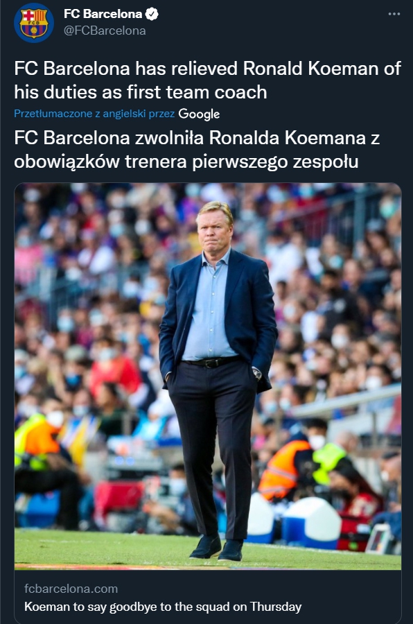 OFICJALNIE! KOEMAN WYLATUJE Z BARCELONY!